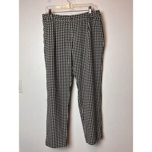 max mara weekend Pleated Trousers Straight Leg Black And White Geometric‎